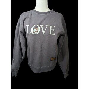 Pushbutton Line Friends Grey Love Sweatshirt Size Small